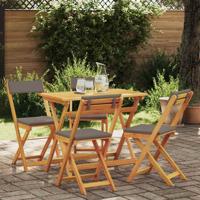Bistroset met kussen 5 pcs Olie naturel Massief Acaciahout