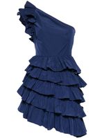 Marchesa Notte robe courte à une épaule - Bleu - thumbnail