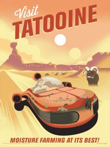 Star Wars 40th Anniversary Tatooine Art Print 30x40cm