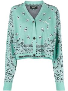 AMIRI cardigan en maille intarsia à boutonnière - Vert