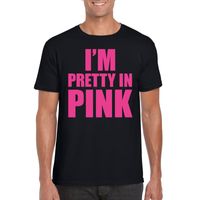 I am pretty in pink shirt zwart heren - thumbnail