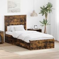 Bedframe met lade met hoofdeinde met opslag Bewerkt hout