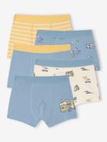 Set van 5 stretch boxershorts voor jongens hemelsblauw