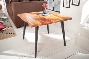 Massieve bijzettafel ORGANIC LIVING 60cm acaciahouten salontafel met boomrand - 39660