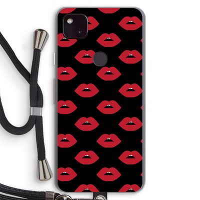 Lips: Pixel 4a 5G Transparant Hoesje met koord