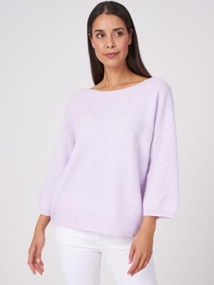 Tweekleurige geribde trui van biologische cashmere-katoen mix