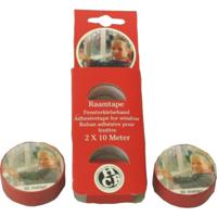 Raamtape rood - 2x rol - 10 meter x 1,8 cm - raamversiering   -