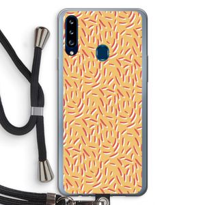 Camouflage: Samsung Galaxy A20s Transparant Hoesje met koord