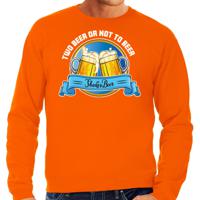 Apres ski sweater voor heren - two beer or not to beer - oranje - wintersport - bier