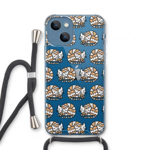Slapende poes: iPhone 13 mini Transparant Hoesje met koord