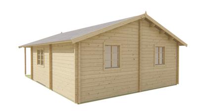 Blokhut - Tuinhuis Javea | 44 mm | groen geïmpregneerd