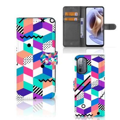 Motorola Moto G31 | G41 | Book Case | Blokken Kleurrijk