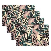 Placemat/onderlegger - 8x - Monstera bladeren - 44 x 28 cm - tafeldecoratie - thumbnail