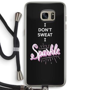 Sparkle quote: Samsung Galaxy S7 Edge Transparant Hoesje met koord