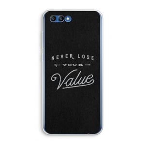 Never lose your value: Honor 10 Transparant Hoesje