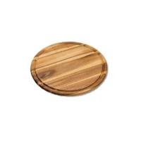 Broodplank/serveerplank/snijplank - rond - met sapgroef - Dia 30 cm - Acacia hout