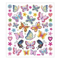 Creativ Company Stickers bloemen en vlinders, 1 vel