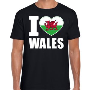 I love Wales t-shirt zwart voor heren