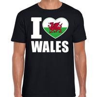 I love Wales t-shirt zwart voor heren - thumbnail