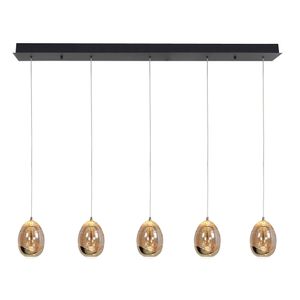 Highlight Hanglamp Golden Egg 5 lichts L 108 cm amber-zwart