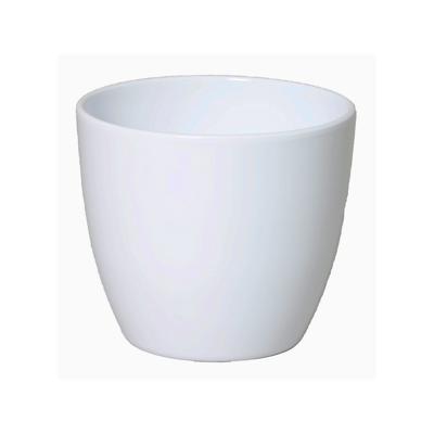 Plantenpot - wit - glanzend - keramiek - 13 x 12 cm - plantenpotten binnen