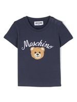 Moschino Kids t-shirt en coton à logo brodé - Bleu