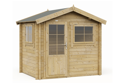 Interflex 2520 Blokhut 250x200 cm 28 mm vuren gecoat- Zadeldak- Hout- Interflex