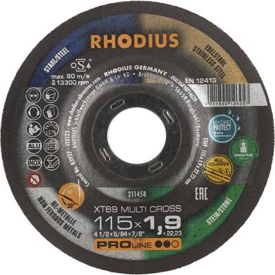 Rhodius XTK69 MULTI CROSS 211458 Doorslijpschijf 25 stuk(s) Tegels, Keramiek, Non-ferrometaal, Steen, Staal, RVS, Gegoten, Hout, Composietmaterialen