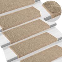 Trapmatten 15 st 65x21x4 cm Donkerbeige Rechthoekige Rand