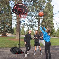 Outdoor Basketbalpianer voor Kinderen met Verstelbare Hoogte (170-230 cm) Vrijstaande Basketbalringstandaard met PE-Bord - thumbnail