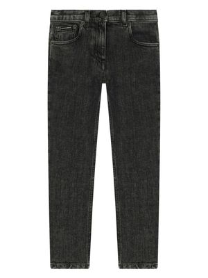 Dolce & Gabbana Kids jean à plaque logo - Noir