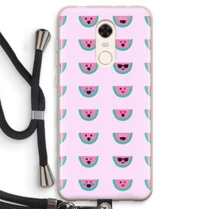 Smiley watermeloenprint: Xiaomi Redmi 5 Transparant Hoesje met koord