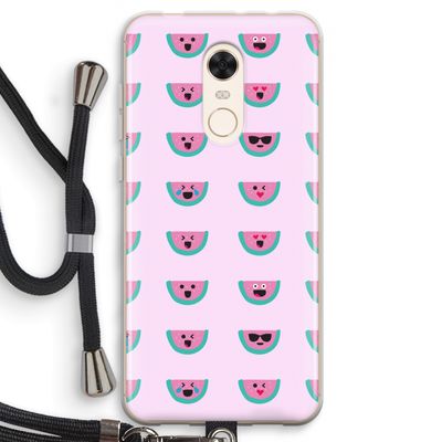 Smiley watermeloenprint: Xiaomi Redmi 5 Transparant Hoesje met koord