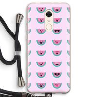 Smiley watermeloenprint: Xiaomi Redmi 5 Transparant Hoesje met koord