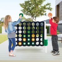 Reuze 4-In-a Rij Jumbo 4-Tot-Score Reuze Spelset 2.5ft Binnen Zowel Buiten Familie Verbind Spel met/Basketbal Hoepel Ring Spel