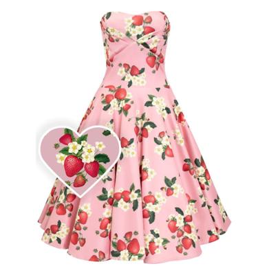 Dolly & Dotty Melissa Strapless Strawberry Swing Dress Pink-M