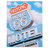 Decoratie - Metalen - wandplaat - Route 66 Motel - 32 x 41 cm - Mancave - thumbnail