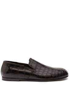 Dolce & Gabbana mocassins en cuir à effet peau de crocodile - Noir