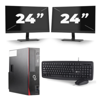 Fujitsu Esprimo D556 SFF - Intel Core i5-6e Generatie - 8GB RAM - 256GB SSD - Windows 11 + 2x 24 inch Monitor
