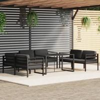 7-delige Loungeset met kussens aluminium antracietkleurig