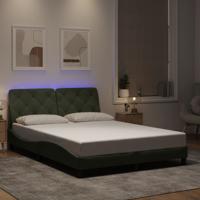 Bedframe met LED-verlichting fluweel lichtgrijs 120x200 cm