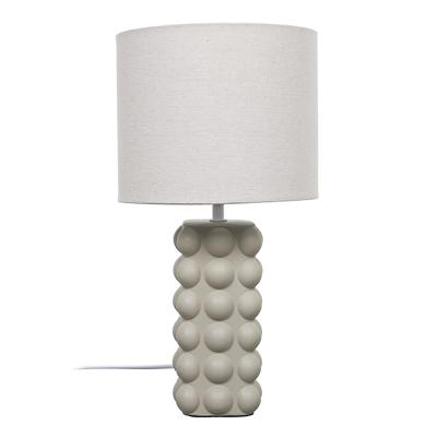 Tafellamp keramisch - taupe - 3D textuur - bubbelvormen - H40 cm
