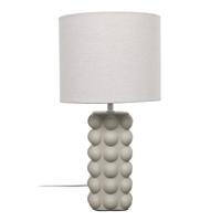 Tafellamp keramisch - taupe - 3D textuur - bubbelvormen - H40 cm