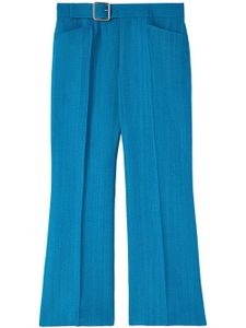 Jil Sander pantalon évasé à taille haute - Bleu