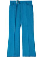 Jil Sander pantalon évasé à taille haute - Bleu