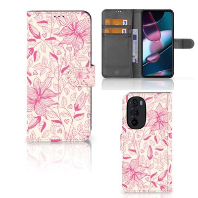 Motorola Edge 30 Pro Hoesje Pink Flowers