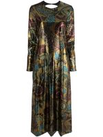 La DoubleJ Swank sequinned floral-print dress - Jaune - thumbnail