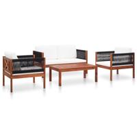 4-delige Loungeset massief acaciahout