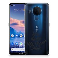 Nokia 5.4 Siliconen hoesje met naam Heart Smile - thumbnail