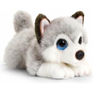 Husky hond - grijs/wit - pluche knuffel dieren - 25 cm